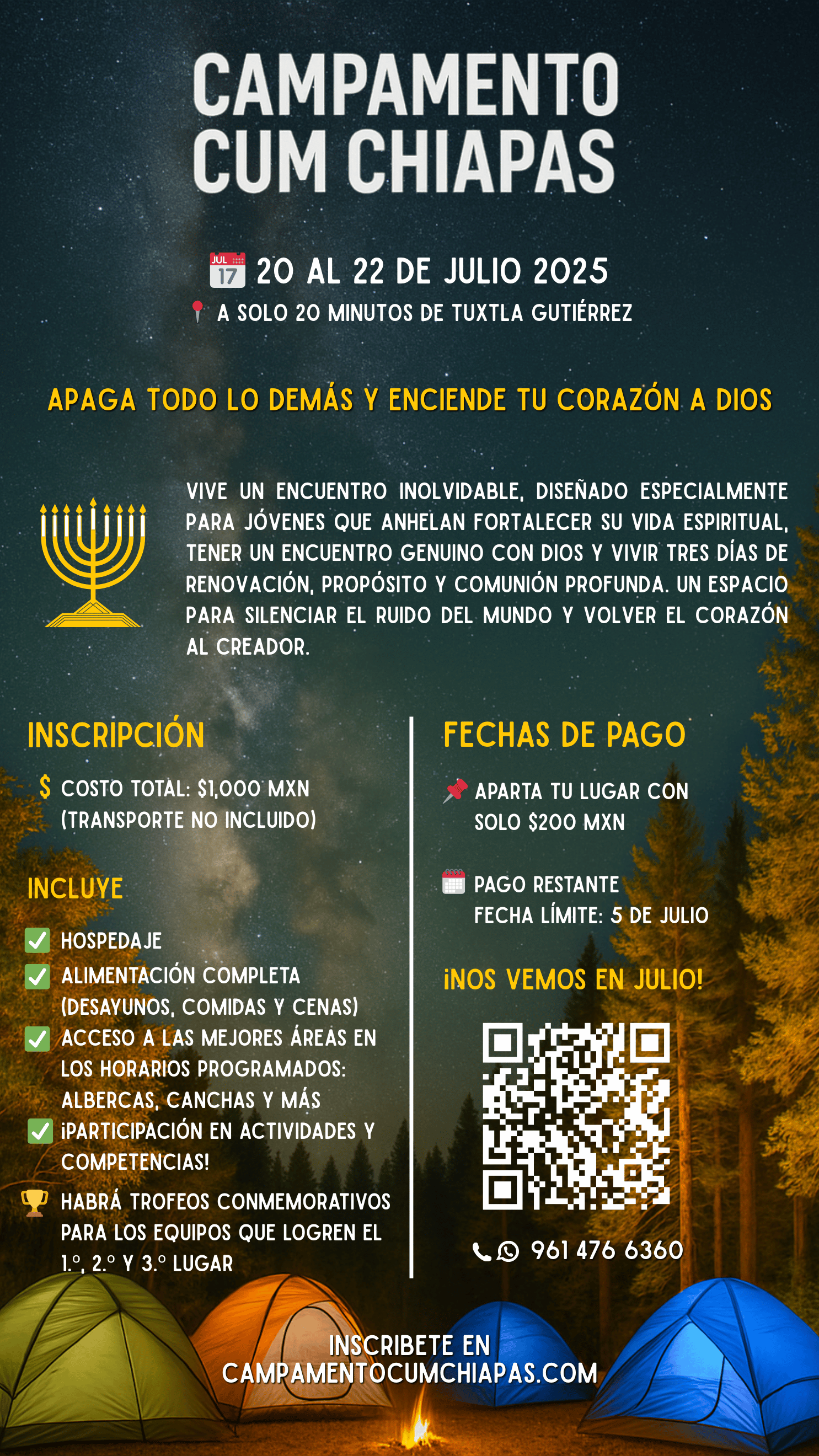 Póster Campamento CUM Chiapas 2025